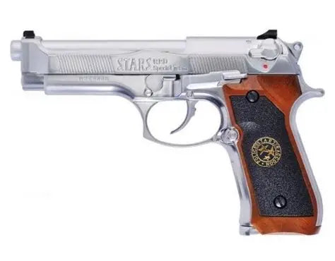 WE-Tech Biohazard M92 Gas Blowback Airsoft Pistol, Silver